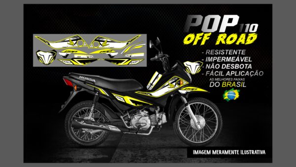 KIT ADESIVOS POP 110 OFF ROAD (MOTO PRETA) - Imagem 2