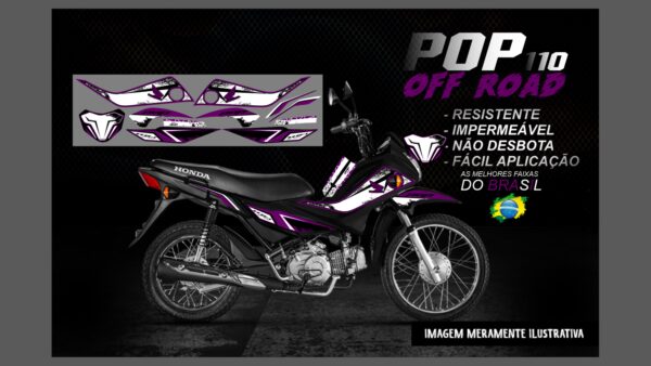 KIT ADESIVOS POP 110 OFF ROAD (MOTO PRETA) - Imagem 3