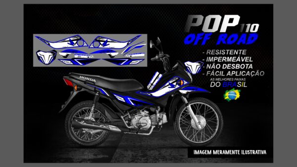 KIT ADESIVOS POP 110 OFF ROAD (MOTO PRETA) - Imagem 4