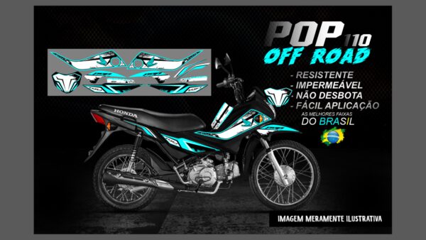 KIT ADESIVOS POP 110 OFF ROAD (MOTO PRETA) - Imagem 5