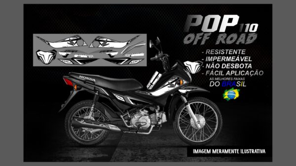 KIT ADESIVOS POP 110 OFF ROAD (MOTO PRETA) - Imagem 6