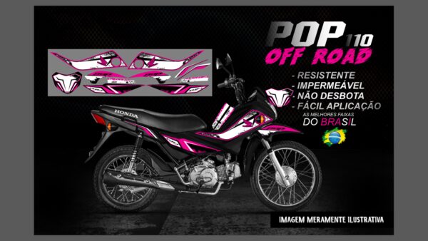 KIT ADESIVOS POP 110 OFF ROAD (MOTO PRETA) - Imagem 8
