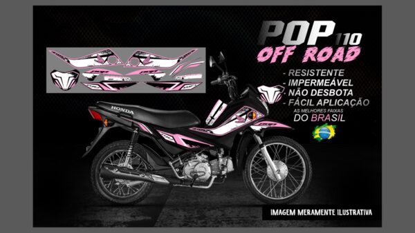 KIT ADESIVOS POP 110 OFF ROAD (MOTO PRETA)