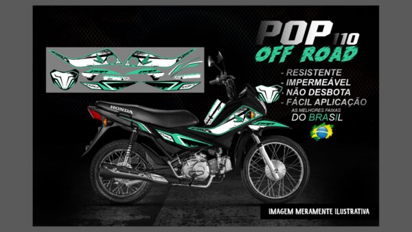 KIT ADESIVOS POP 110 OFF ROAD (MOTO PRETA) - Imagem 11