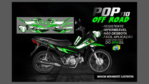 KIT ADESIVOS POP 110 OFF ROAD (MOTO PRETA) - Imagem 13