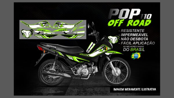 KIT ADESIVOS POP 110 OFF ROAD (MOTO PRETA) - Imagem 12