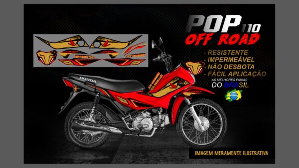 KIT ADESIVOS POP 110 OFF ROAD (MOTO VERMELHA) - Image 6