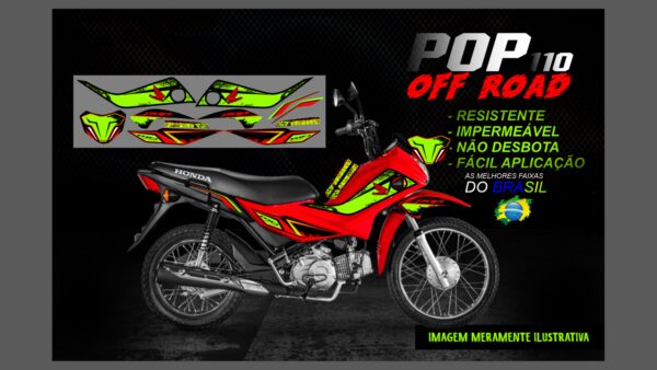 KIT ADESIVOS POP 110 OFF ROAD (MOTO VERMELHA) - Image 8