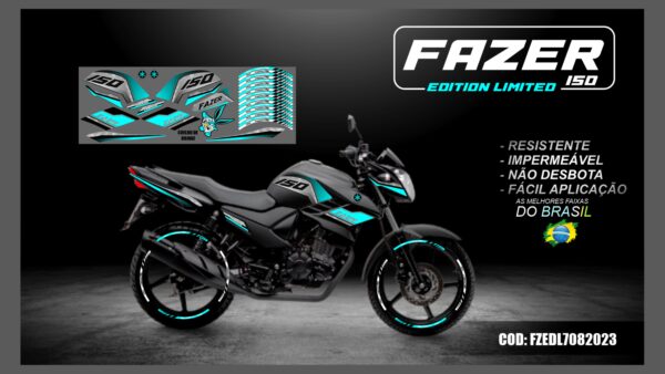 KIT FAIXAS ADESIVAS FAZER 150 EDITION LIMITED MOD-001( MOTO PRETA) - Image 10