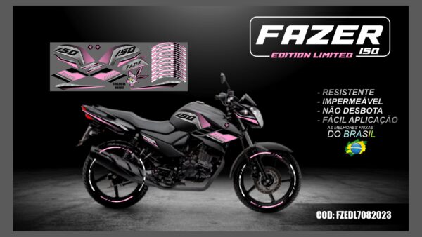 KIT FAIXAS ADESIVAS FAZER 150 EDITION LIMITED MOD-001( MOTO PRETA) - Image 6