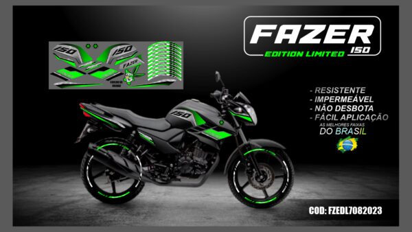 KIT FAIXAS ADESIVAS FAZER 150 EDITION LIMITED MOD-001( MOTO PRETA) - Image 5