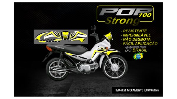 KIT FAIXAS POP 100 VERSÃO STRONG(MOTO BRANCA) - Image 2