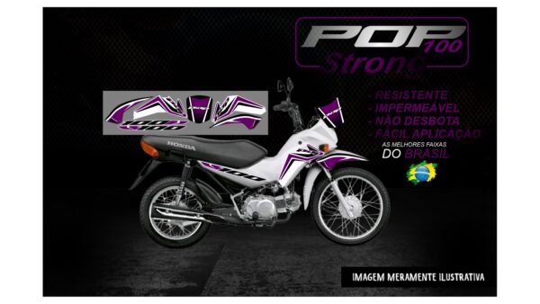 KIT FAIXAS POP 100 VERSÃO STRONG(MOTO BRANCA) - Image 3