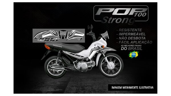 KIT FAIXAS POP 100 VERSÃO STRONG(MOTO BRANCA) - Image 5