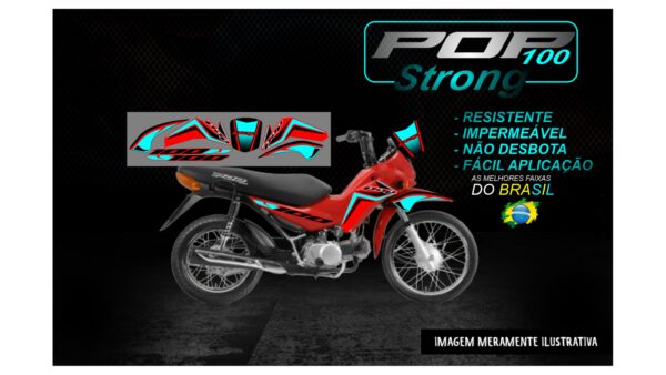 KIT FAIXAS POP 100 VERSÃO STRONG(MOTO VERMELHA) - Image 7