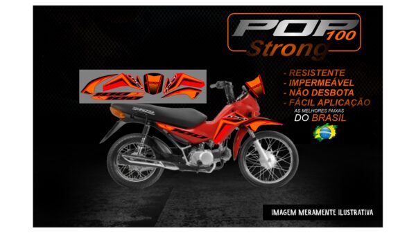 KIT FAIXAS POP 100 VERSÃO STRONG(MOTO VERMELHA) - Image 8