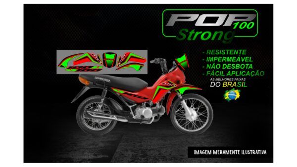 KIT FAIXAS POP 100 VERSÃO STRONG(MOTO VERMELHA) - Image 13