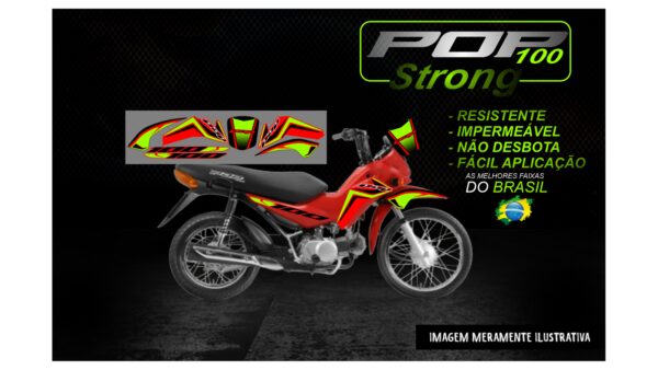 KIT FAIXAS POP 100 VERSÃO STRONG(MOTO VERMELHA) - Image 3