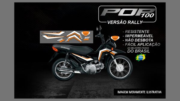 KIT FAIXA POP 100 VERSÃO RALLY(MOTO PRETA) - Image 7