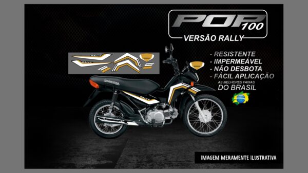 KIT FAIXA POP 100 VERSÃO RALLY(MOTO PRETA) - Image 9