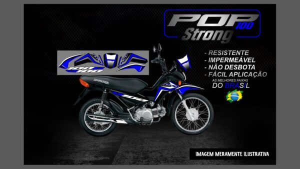 KIT FAIXAS POP 100 VERSÃO STRONG(MOTO PRETA) - Imagem 9