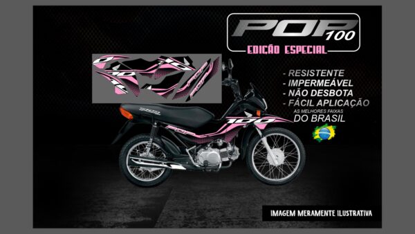 KIT FAIXAS ADESIVAS POP 100 EDIÇÃO ESPECIAL(MOTO PRETA) - Image 10