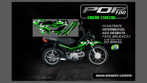 KIT FAIXAS ADESIVAS POP 100 EDIÇÃO ESPECIAL(MOTO PRETA) - Image 13