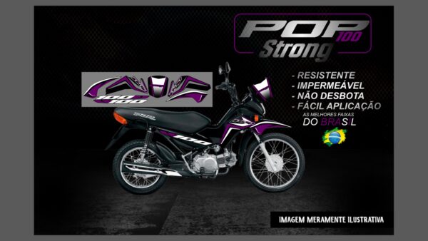 KIT FAIXAS POP 100 VERSÃO STRONG(MOTO PRETA) - Imagem 7