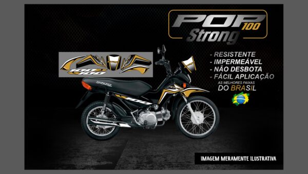 KIT FAIXAS POP 100 VERSÃO STRONG(MOTO PRETA) - Imagem 5