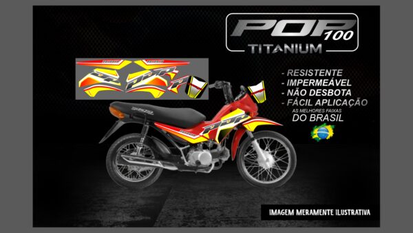 POP 100 VERSÃO TITANIUM(MOTO VERMELHA) - Imagem 2