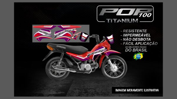 POP 100 VERSÃO TITANIUM(MOTO VERMELHA) - Imagem 3