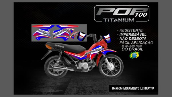 POP 100 VERSÃO TITANIUM(MOTO VERMELHA) - Imagem 4