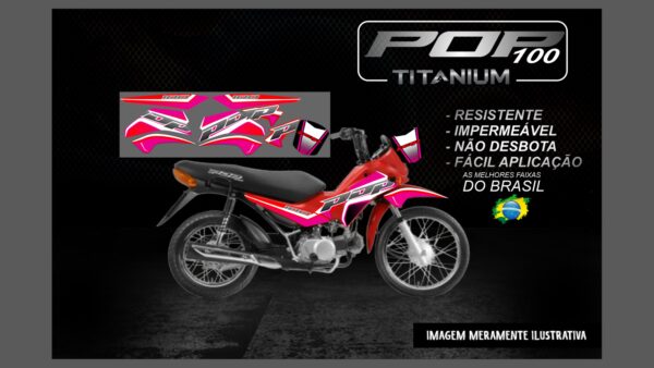 POP 100 VERSÃO TITANIUM(MOTO VERMELHA) - Imagem 8