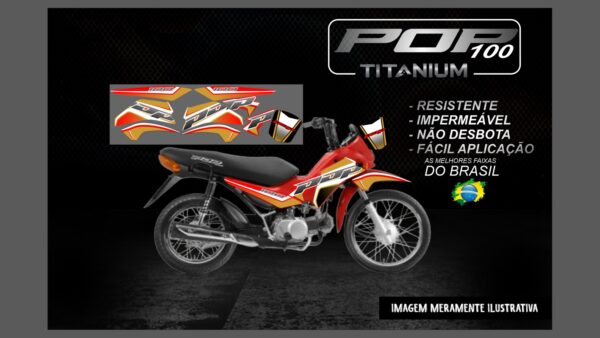 POP 100 VERSÃO TITANIUM(MOTO VERMELHA) - Imagem 9
