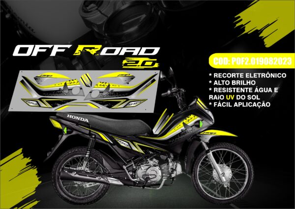 KIT ADESIVOS POP 110 HONDA OFF ROAD 2.0 (MOTO PRETA) - Image 2