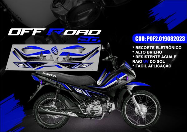 KIT ADESIVOS POP 110 HONDA OFF ROAD 2.0 (MOTO PRETA) - Image 10