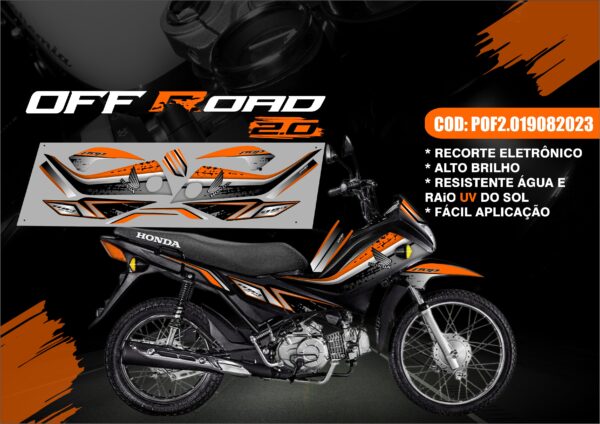 KIT ADESIVOS POP 110 HONDA OFF ROAD 2.0 (MOTO PRETA) - Image 9