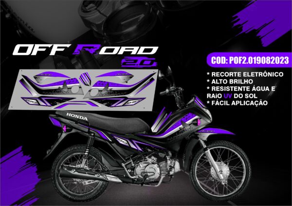 KIT ADESIVOS POP 110 HONDA OFF ROAD 2.0 (MOTO PRETA) - Image 7