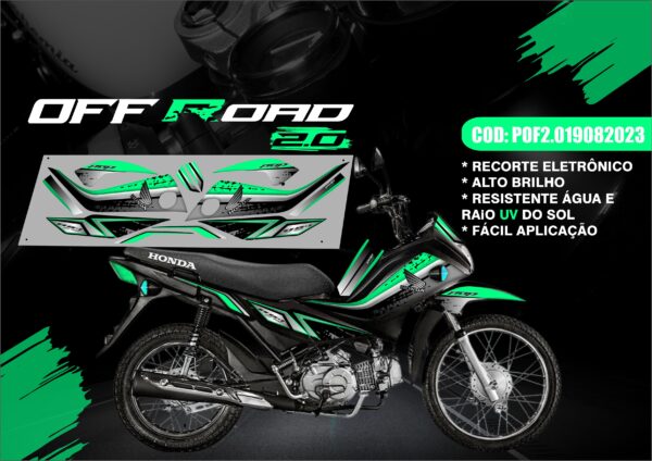 KIT ADESIVOS POP 110 HONDA OFF ROAD 2.0 (MOTO PRETA)