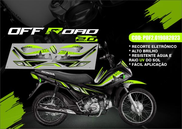 KIT ADESIVOS POP 110 HONDA OFF ROAD 2.0 (MOTO PRETA) - Image 4