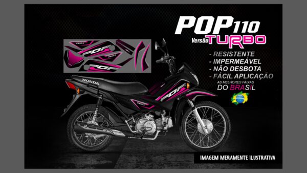 KIT FAIXAS POP 110 VERSDÃO TURBO(MOTO PRETA) - Image 8