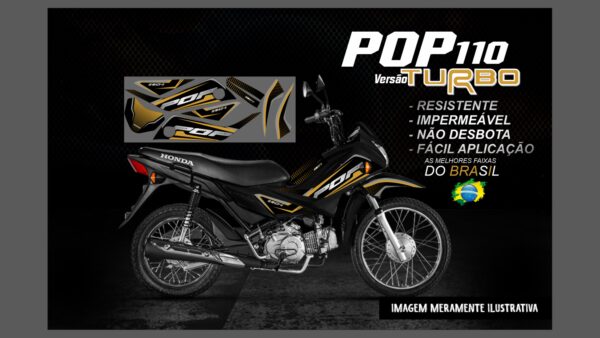 KIT FAIXAS POP 110 VERSDÃO TURBO(MOTO PRETA) - Image 9