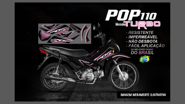 KIT FAIXAS POP 110 VERSDÃO TURBO(MOTO PRETA) - Image 10