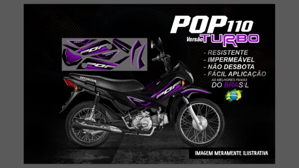 KIT FAIXAS POP 110 VERSDÃO TURBO(MOTO PRETA) - Image 11