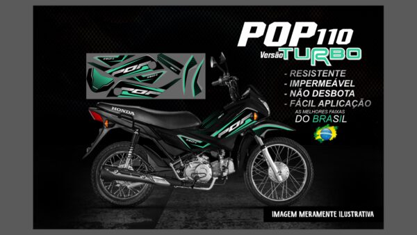 KIT FAIXAS POP 110 VERSDÃO TURBO(MOTO PRETA) - Image 12