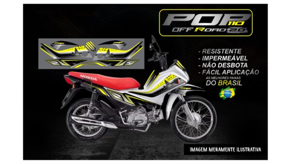 KIT ADESIVOS POP 110 HONDA OFF ROAD 2.0 (MOTO BRANCA) - Image 2