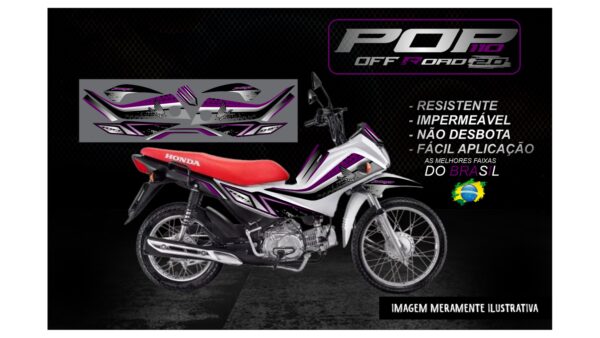 KIT ADESIVOS POP 110 HONDA OFF ROAD 2.0 (MOTO BRANCA) - Image 3