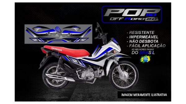 KIT ADESIVOS POP 110 HONDA OFF ROAD 2.0 (MOTO BRANCA) - Image 4