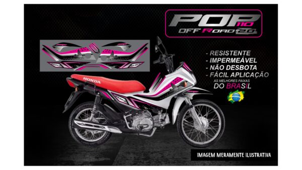 KIT ADESIVOS POP 110 HONDA OFF ROAD 2.0 (MOTO BRANCA) - Image 6