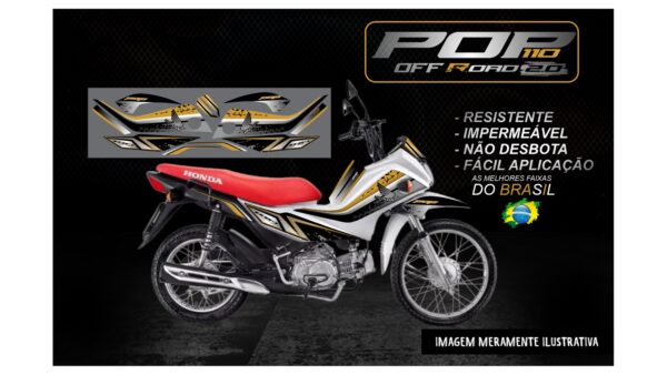 KIT ADESIVOS POP 110 HONDA OFF ROAD 2.0 (MOTO BRANCA) - Image 7